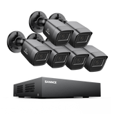 1080P 8-Channel Wired Security DVR System with 6pcs 2MP Outdoor CCTV Cameras, Smart Human / Vehicle / Motion Detection
